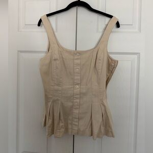 Bustier peplum cream denim top